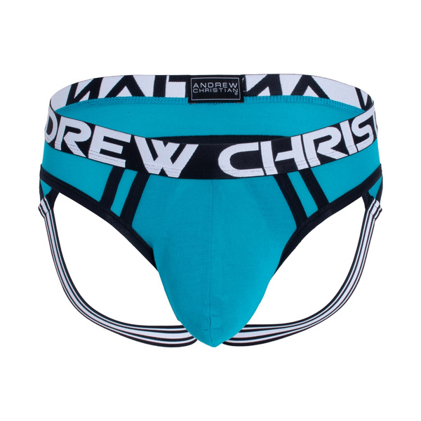 Andrew Christian CoolFlex Modal Active Jock w/ Show-It Teal S