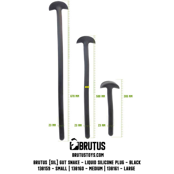 Sonda analna Gut Snake Liquid Silicone Plug Black M Brutus