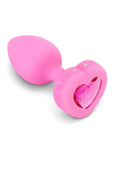Анальний пробка Vibrating Heart Shape Jewel Plug S/M Pink b-Vibe