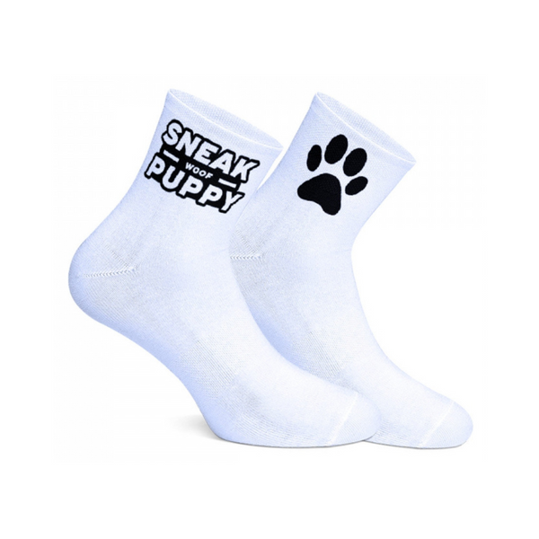 Skarpetki SneakFreaxx Woof Puppy Short Low Socks White