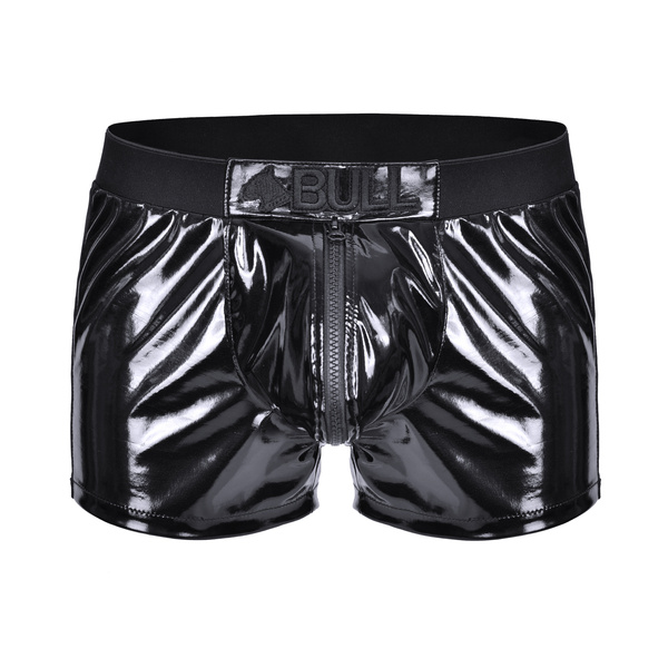 Szorty z lajkry i winylu z zamkiem w kroku Bull Vinyl Shorts.03 L