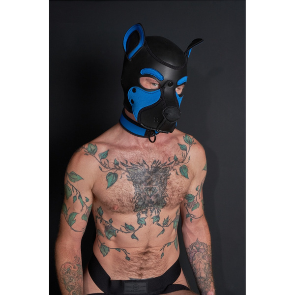 Mr-S-Leather Neoprene Frisky Pup Hood Cobalt XL