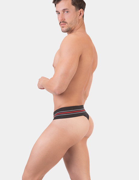Soft cotton thong with thick elastic Barcode Thong Hildor Black M