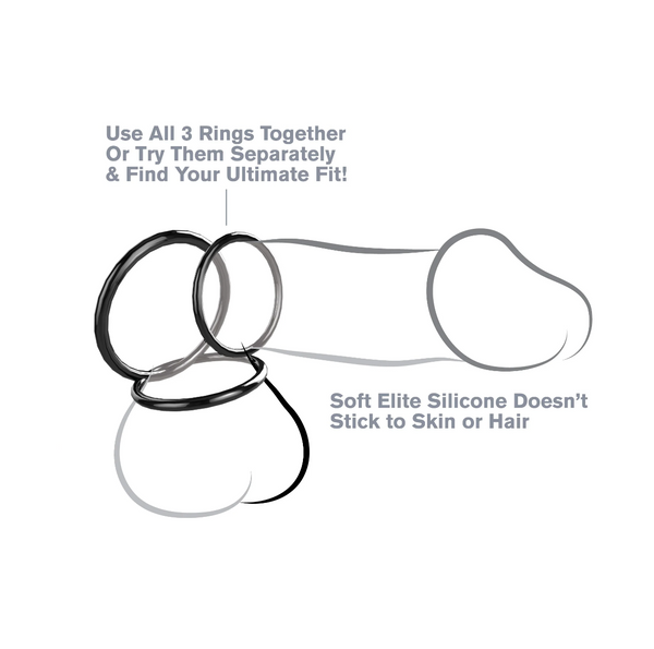 Zestaw Pierścieni Fantasy C-Ringz Silicone 3-Ring Stamina Set Pipedream