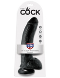 King Cock 9" Cock w/balls black