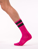 Skarpety treningowe różowe z czarnymi paskami Barcode Gym Socks pink-black L/XL