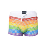 Andrew Christian Pride Mesh Stripe Shorts L