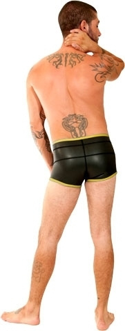 Neoprene Front Zip Shorts Black/Yellow M