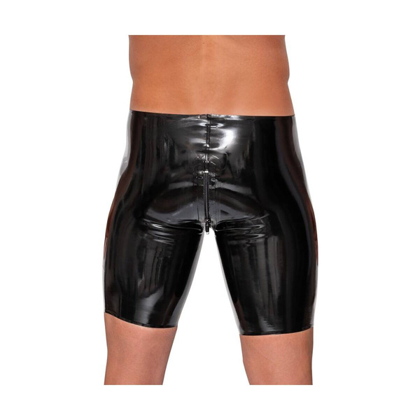 Lateksowe spodenki męskie Men's Latex Pants Zip black M LateX