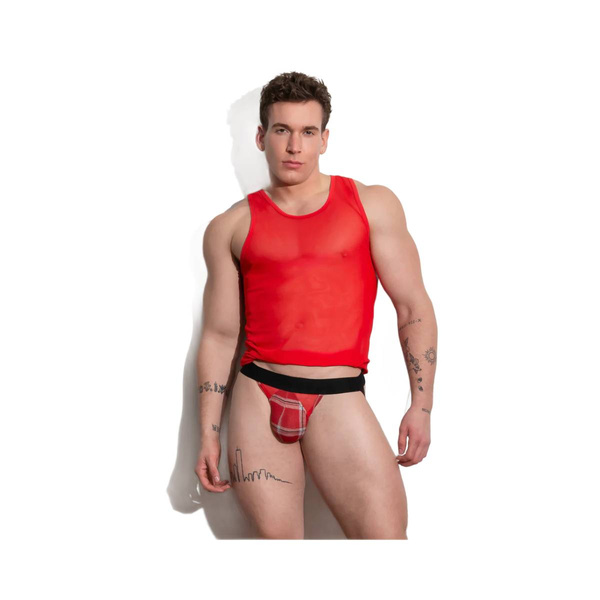 Aspen Mesh Tank Top Red L CellBlock13