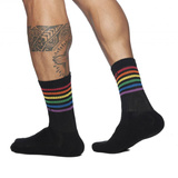 Addicted Rainbow Socks Black L/XL