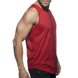 Bezrękawnik Double Stripe Tank Top Red XL Addicted