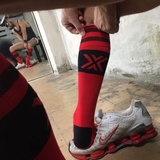 Getry piłkarskie Boxer Deluxe Football Sock Red-Black