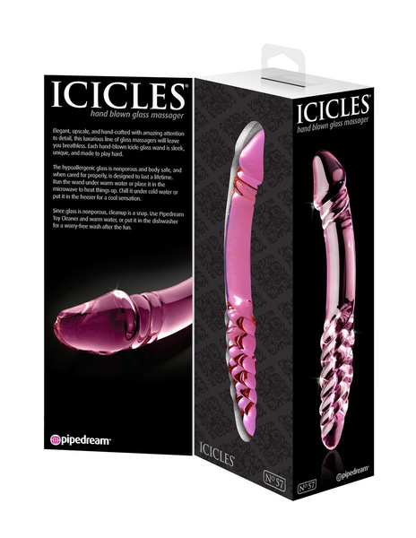 Icicles No. 57 скляне ділдо рожеве