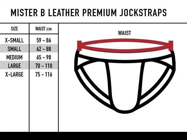 MrB Leather Premium Jockstrap Black Red S
