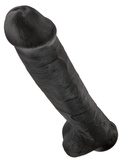 King Cock 15" Cock with Balls Black dildo z jądrami czarne 38cm