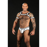 Mr-S-Leather Neo Bold Color Bulldog Harness White S/M