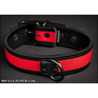 Neo Bold Color Puppy Collar Red L-Xxl Mr-S-Leather