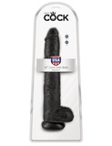 14' Cock With Balls Black Dildo Z Jądrami Czarne 35Cm King Cock