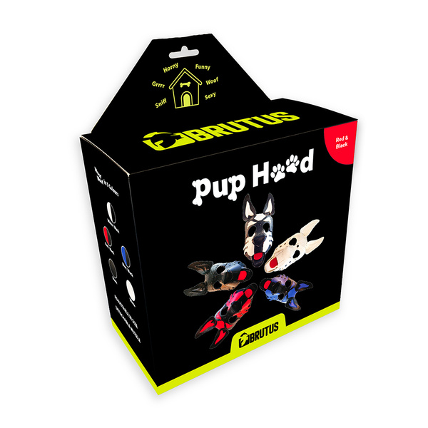 Маска Vegan Pup Hood Black-Red Brutus