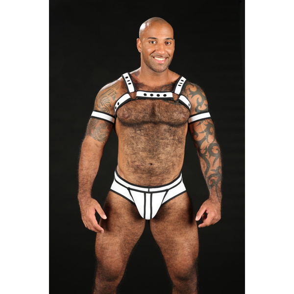 Mr-S-Leather Neo Bold Color Bulldog Harness White L/XL