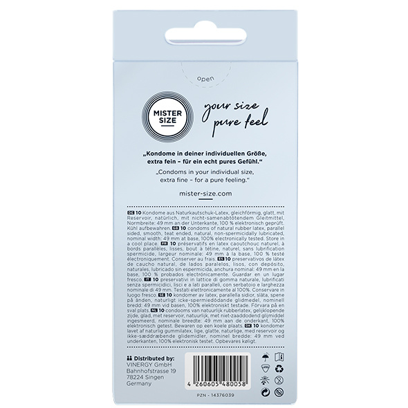 Condoms 49 Mm 10 Pieces Mister.Size