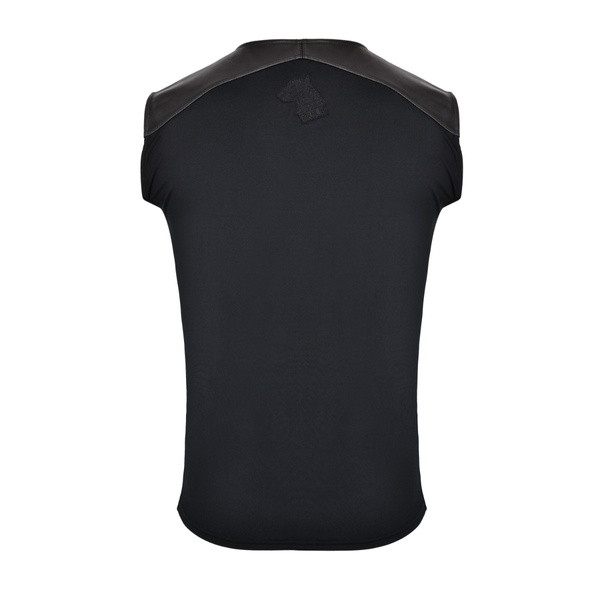 Tank Top with Leather Inserts Bull Leather Tanktop.02 S