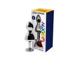 Анальний пробка Lollypop Double Ball Metal Plug L Red Wooomy