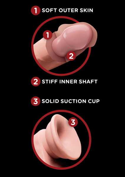 Dildo z przyssawką King Cock 3D Cock Swinging Balls 8 Inch