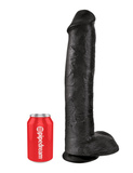 King Cock 15" Cock with Balls Black ділдо з яєчками чорне 38см