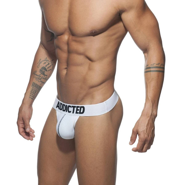 Zestaw stringów męskich Addicted 3 Pack Mesh Thong Push Up S