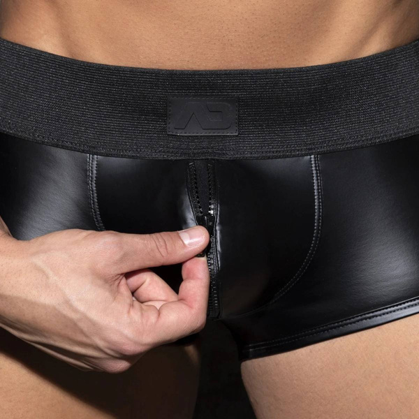 Fetish Front&Back Zip Rub Trunk Black XL Addicted