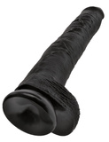 14' Cock With Balls Black Dildo Z Jądrami Czarne 35Cm King Cock