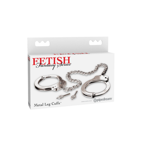 Kajdanki Fetish Fantasy Series Metal Leg Cuffs Silver Pipedream