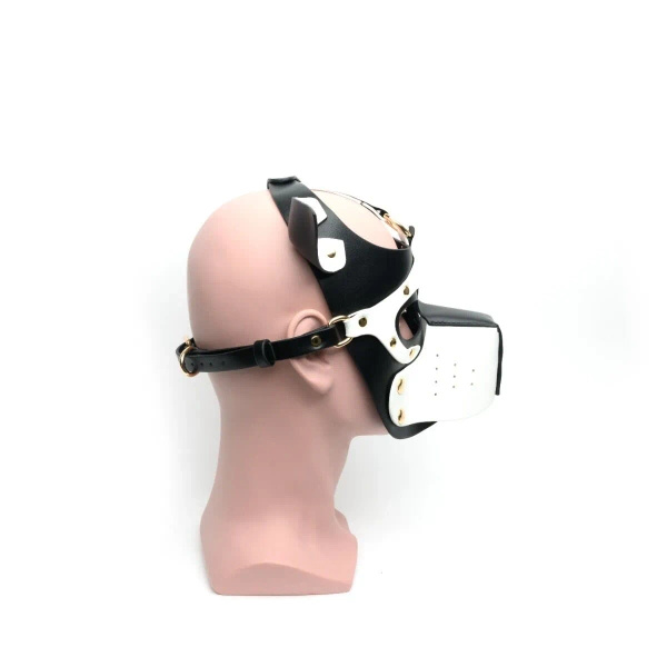 665 Шкіряна маска собаки Bondage Pup Hood Black/ White