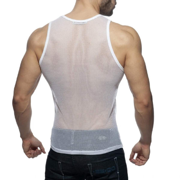 Black & White Mesh Tanktop White L Addicted