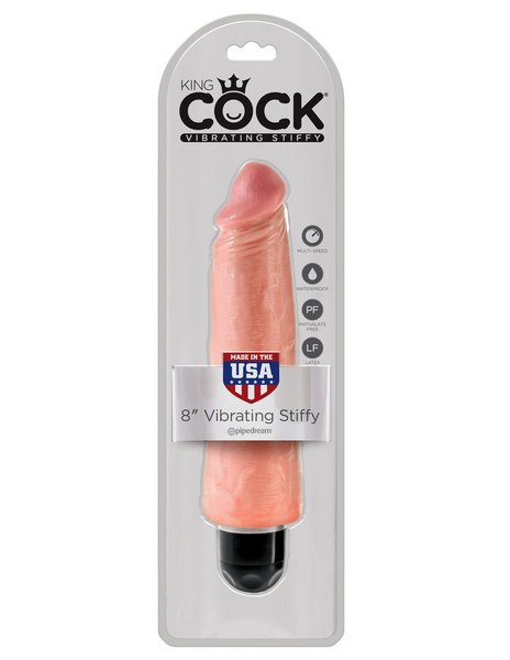 8" Вібруючий Stiffy Flesh Реалістичний вібратор тілесний 20см King Cock 8" Vibrating Stiffy Flesh реалістичний вібратор тілесний 20см