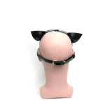 665 Leather Bondage Pup Hood Black/ White