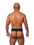 Skórzane jockstrapy Mister B Leather Premium Jockstrap Black Red S