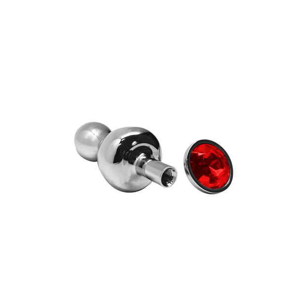 Lollypop Double Ball Metal Plug L Red Wooomy