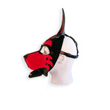Maska Vegan Pup Hood Black-Red Brutus