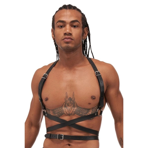 Mister B Serve Leather Icon Harness Black L/XL