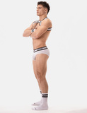 Slipy Backless Brief Bottom White-Black L Barcode Berlin