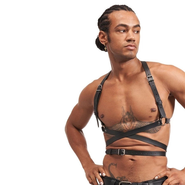 Mister B Serve Leather Icon Harness Black L/XL