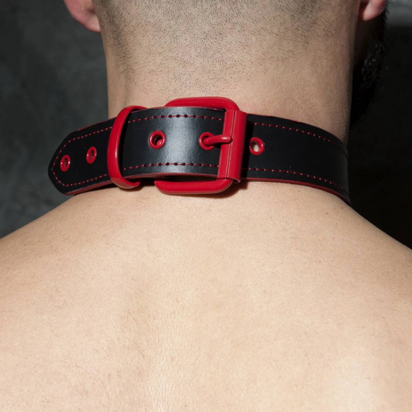 Fetish Leather Collar Red Addicted