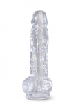 King Cock 8 Inch Cock with Balls Transparant