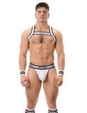 Majtki Z Pasami Suspender Bottom White-Black L Barcode Berlin