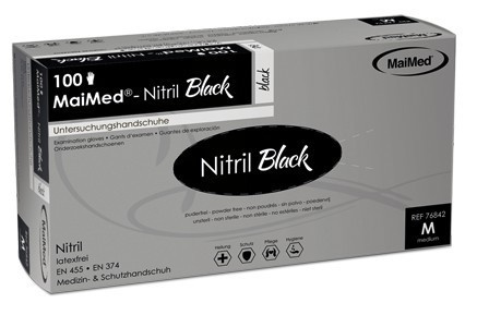 Black Nitrile Gloves L
