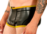 Neoprene Front Zip Shorts Black/Yellow M