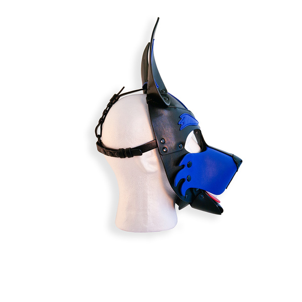 Vegan Pup Hood Black-Blue Brutus